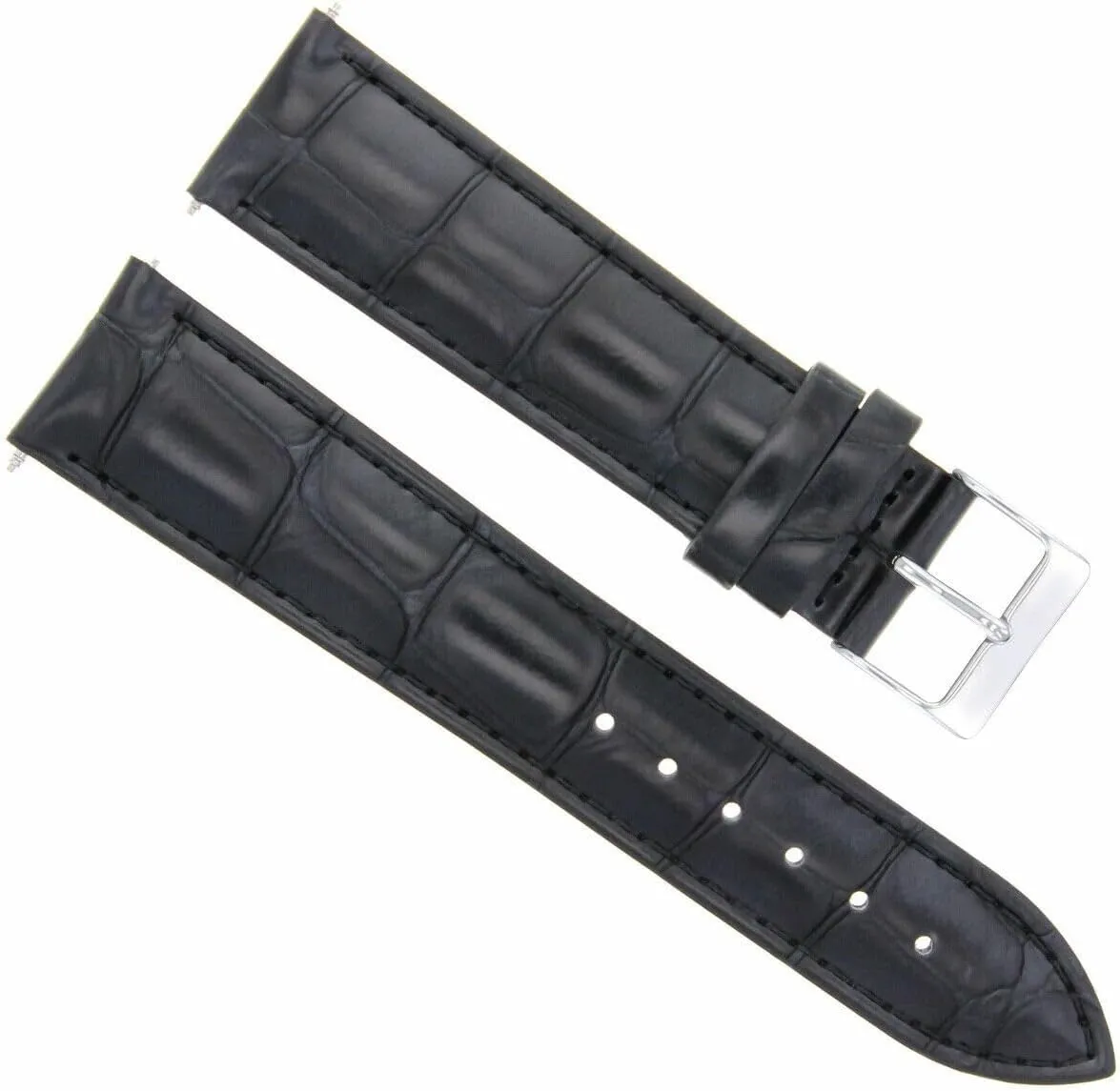 Ewatchparts 17MM ITALIAN LEATHER WATCH BAND STRAP COMPATIBLE WITH GIRARD PERREGAUX WATCH BLACK