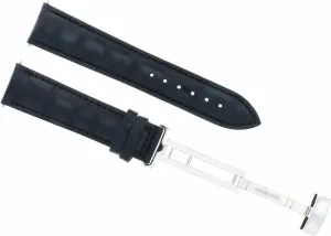 Ewatchparts 18mm Leather Watch Band Strap Compatible With Deployment Clasp Girard Perregaux Watch Dark Blue