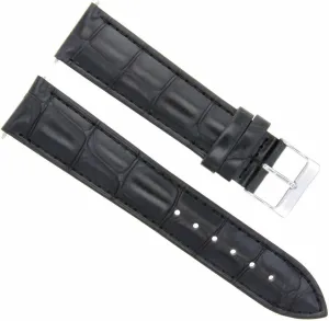 Ewatchparts 18mm Leather Watch Band Strap Compatible With Jaeger Lecoultre Watch Black