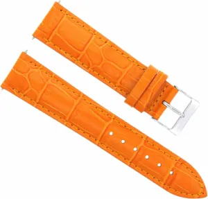 Ewatchparts 19mm Leather Watch Band Strap Compatible With Vacheron Constantin Watch Orange