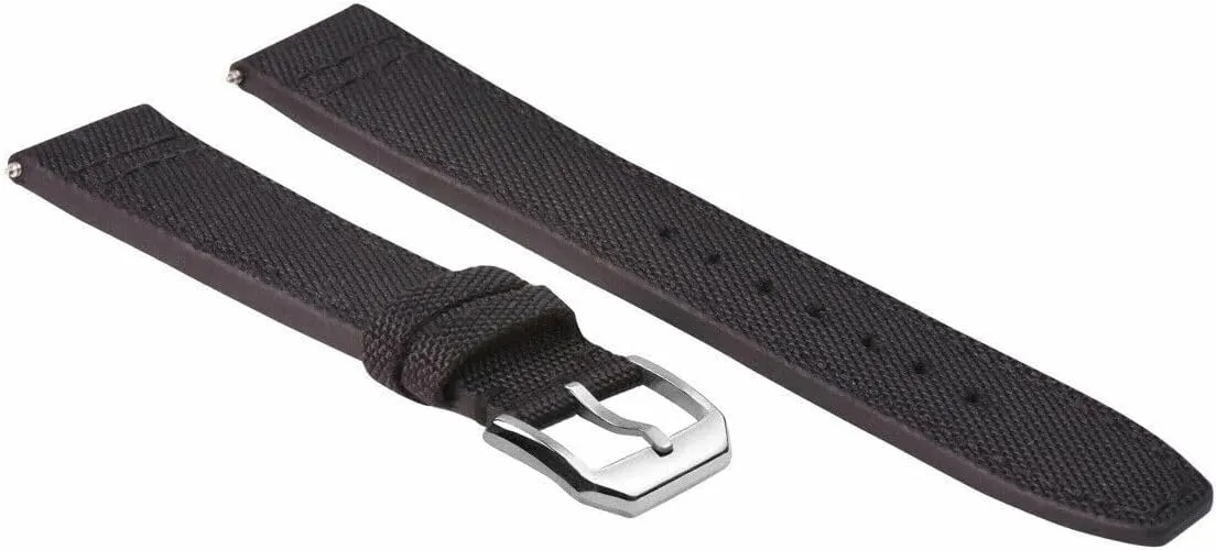Ewatchparts 20-22MM CANVAS LEATHER WATCH BAND STRAP FOR IWC PILOT TOP GUN PORTUGUESE   BUCKL
