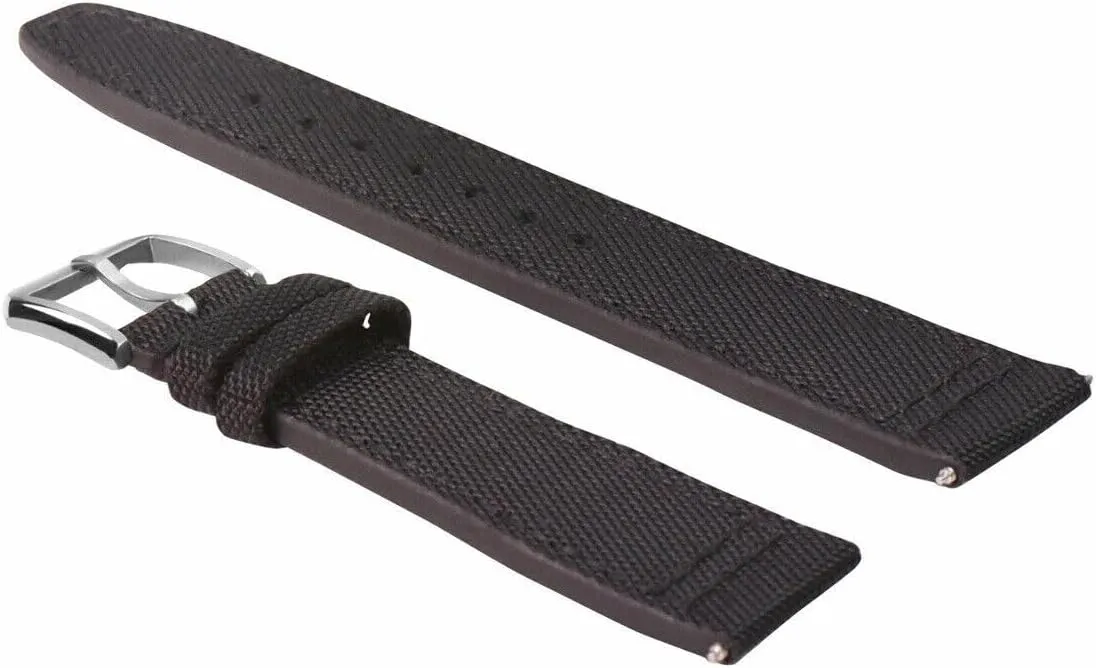 Ewatchparts 20-22MM CANVAS LEATHER WATCH BAND STRAP FOR IWC PILOT TOP GUN PORTUGUESE   BUCKL