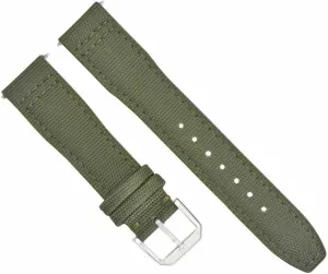 Ewatchparts 20mm Canvas Leather Watch Band Strap Compatible With IWC Pilot Top Gun Portuguese Green