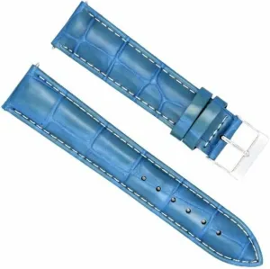Ewatchparts 20mm Genuine Leather Watch Band Strap Compatible With Oris 65 Watch Light Blue