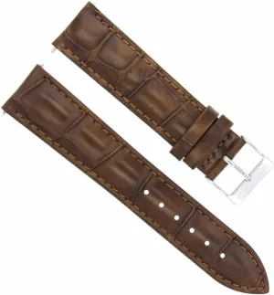 Ewatchparts 20mm Leather Watch Band Strap Compatible With Girard Perregaux Watch Light Brown