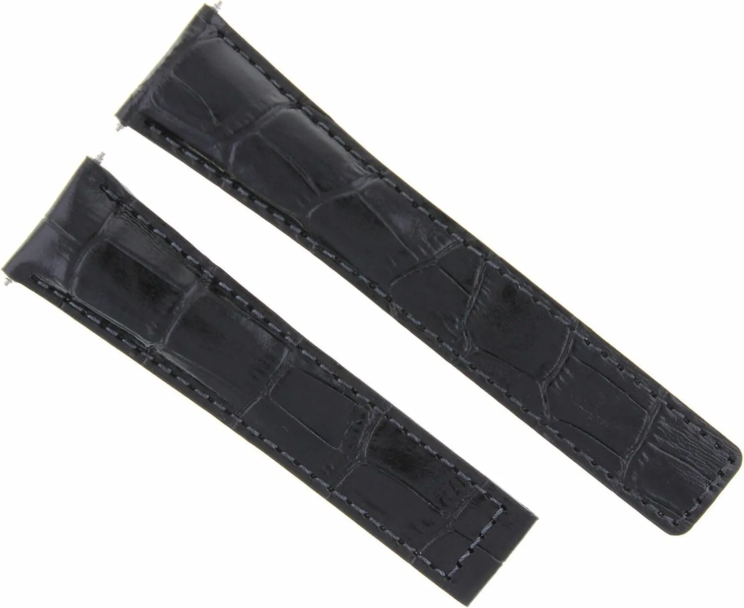 Ewatchparts 20mm Leather Watch Band Strap Deploy Clasp Compatible With Vacheron Constantin Watch 20/16mm Black