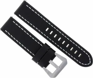 Ewatchparts 22MM COW LEATHER WATCH BAND STRAP COMPATIBLE WITH ULYSSE NARDIN WATCH BLACK