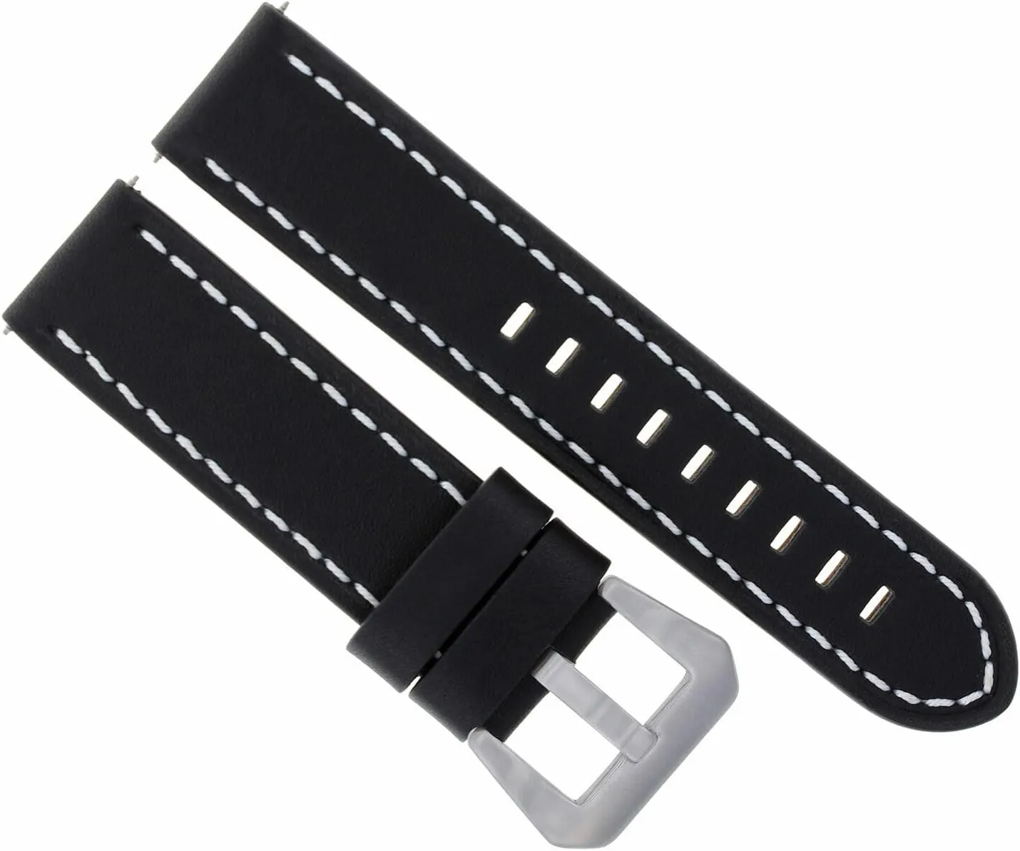 Ewatchparts 22MM COW LEATHER WATCH BAND STRAP COMPATIBLE WITH ULYSSE NARDIN WATCH BLACK