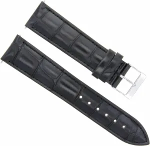 Ewatchparts 22mm Leather Watch Band Strap Compatible With Jaeger Lecoultre Watch Black
