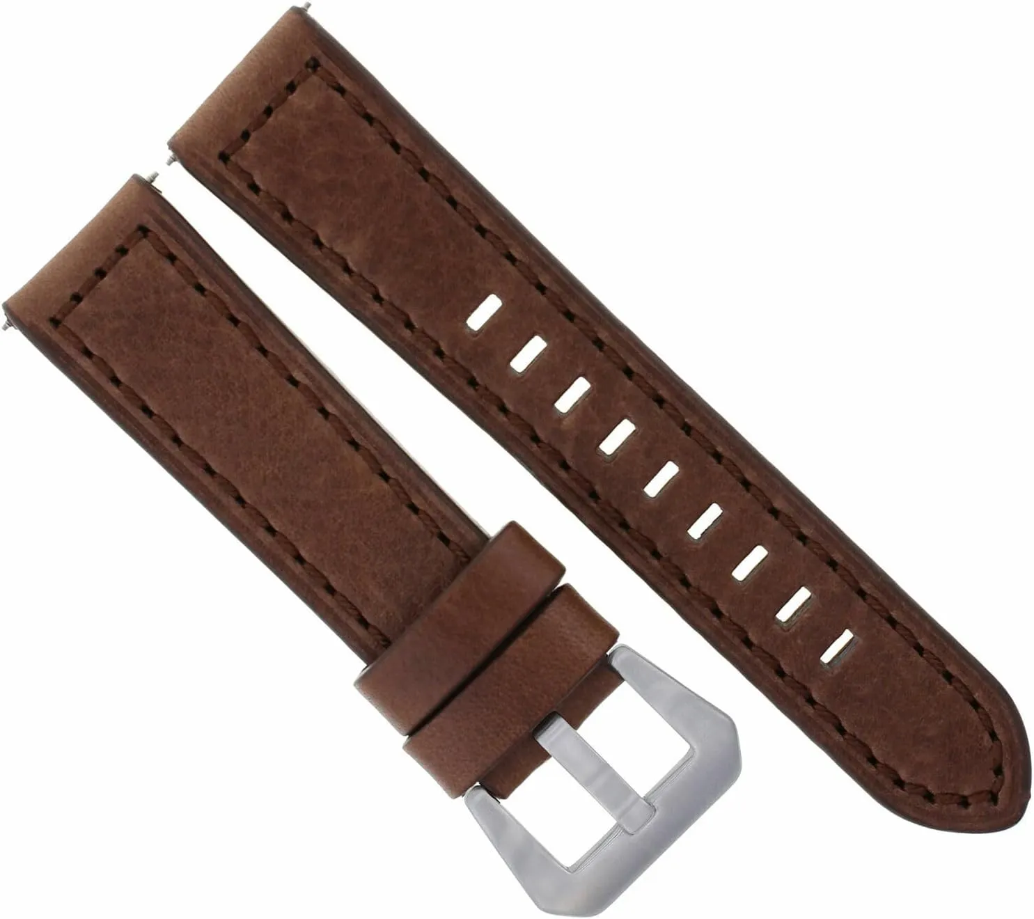 Ewatchparts 24mm Buffalo Leather Watch Band Strap Compatible With Breitling Super Ocean Bentley Dark Brown