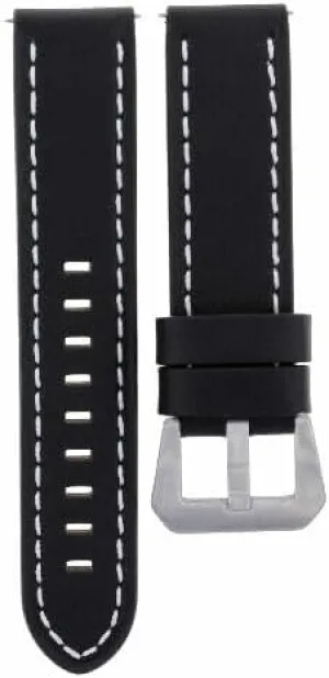 Ewatchparts 24MM COW LEATHER WATCH BAND STRAP COMPATIBLE WITH BREITLING NAVITIMER COLT CHRONOMAT BLACK W