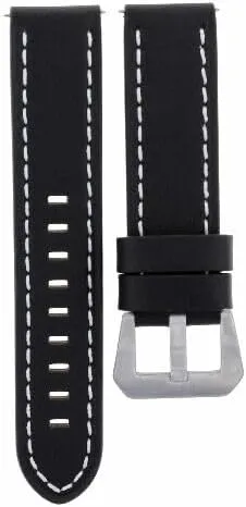 Ewatchparts 24MM COW LEATHER WATCH BAND STRAP COMPATIBLE WITH BREITLING NAVITIMER COLT CHRONOMAT BLACK W