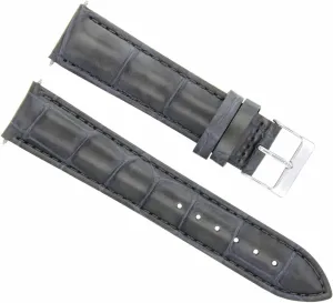 Ewatchparts 24mm Leather Watch Band Strap Compatible With Breitling Navitimer, Chronomat Colt Super Ocean Gray