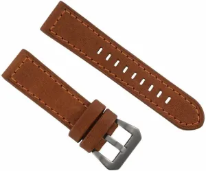 Ewatchparts 24mm Pam Leather Watch Band Strap Compatible With 44mm Panerai Marina Tan With Orange Stitching