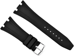 Ewatchparts 26mm Ap Rubber Band Strap Compatible With Audemars Piguet Royal Oak Offshore 15300 15400 Black