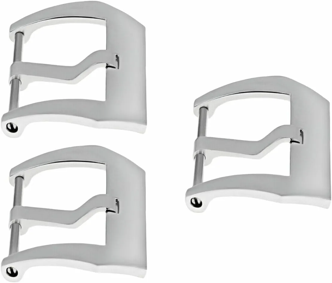 Ewatchparts 3-22mm Pre-V Screw Buckle Compatible With Panerai 40mm Leather Band Strap Shiny