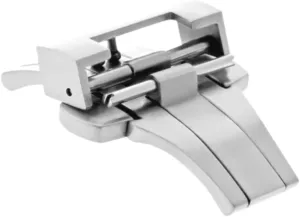 Ewatchparts DEPLOYMENT CLASP 22/24MM BAND LEATHER STRAP BUCKLE COMPATIBLE WITH PANERAI 44MM STEEL POLISH