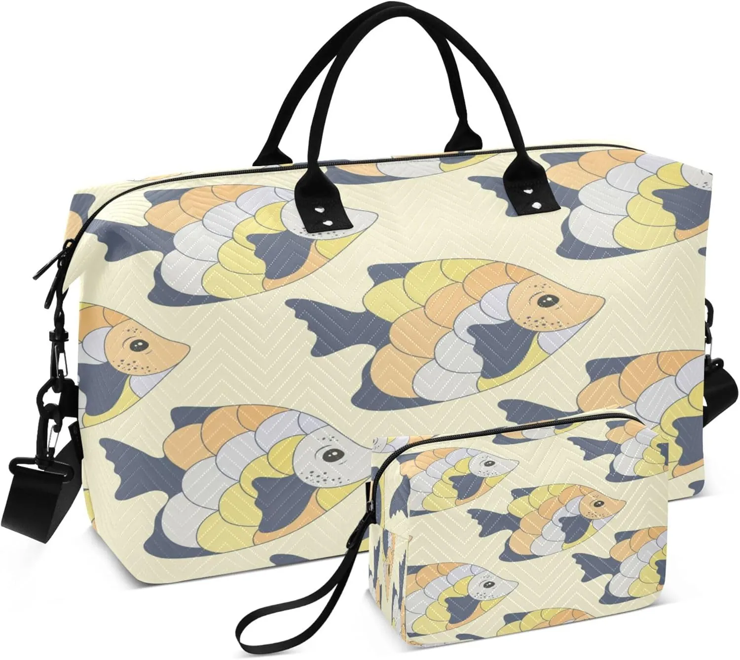 Exnundod Travel Duffel Bags Exotic Coral Reef Fish Sports Gym Bag Weekender Carry On Tote Overnight Luggage Bags for Women and Men