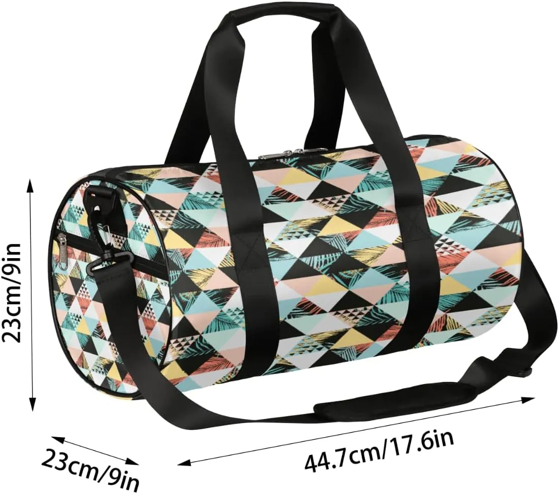 Exotic Beach Ikat Gym Bag Small Gym Duffel Bags for Men Women Overnight Weekender Bag Lightweight Sport Duffle Bag Carry On Gymbag