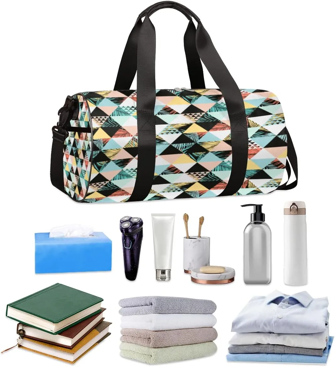 Exotic Beach Ikat Gym Bag Small Gym Duffel Bags for Men Women Overnight Weekender Bag Lightweight Sport Duffle Bag Carry On Gymbag
