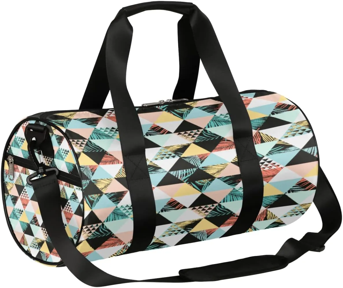 Exotic Beach Ikat Gym Bag Small Gym Duffel Bags for Men Women Overnight Weekender Bag Lightweight Sport Duffle Bag Carry On Gymbag