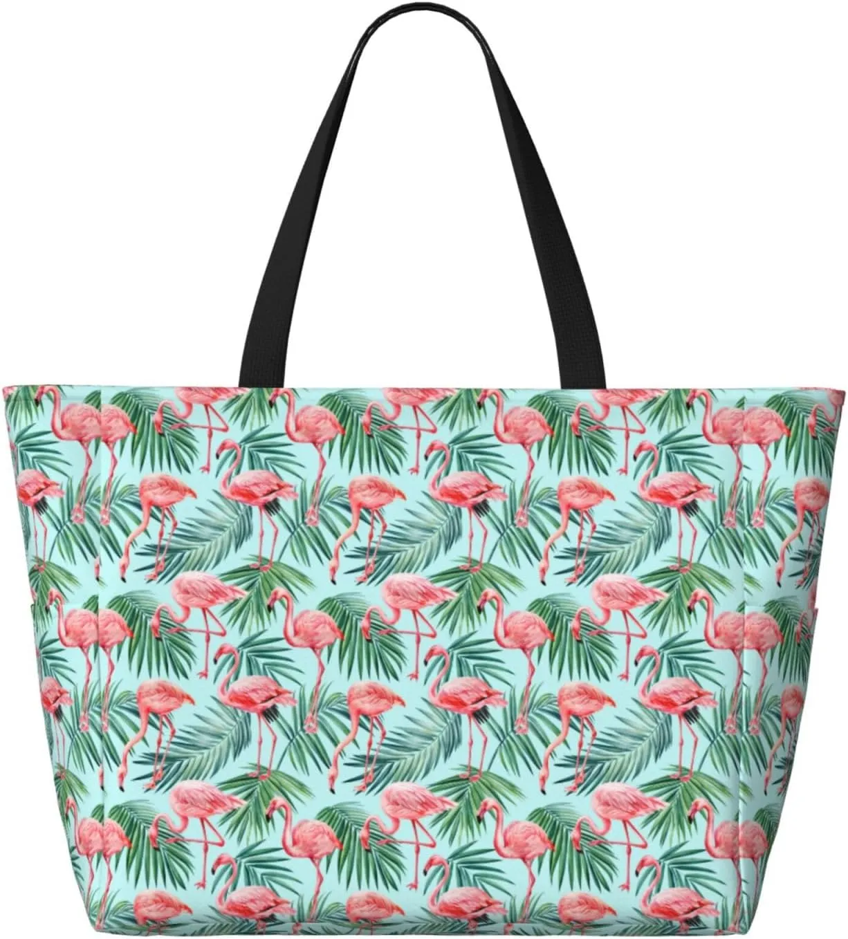 Exotic Birds Parrot Flamingo Large Capacity Travel Bag Lightweight Shopping Handbag Beach Tote Bags Casual Work Bag
