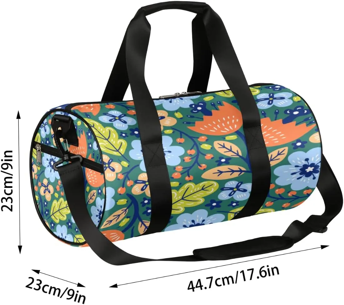 Exotic Flower Gym Bag Small Gym Duffel Bags for Men Women Aesthetic Overnight Weekender Workout Bag Lightweight Sport Duffle Bag Carry On Gymbag