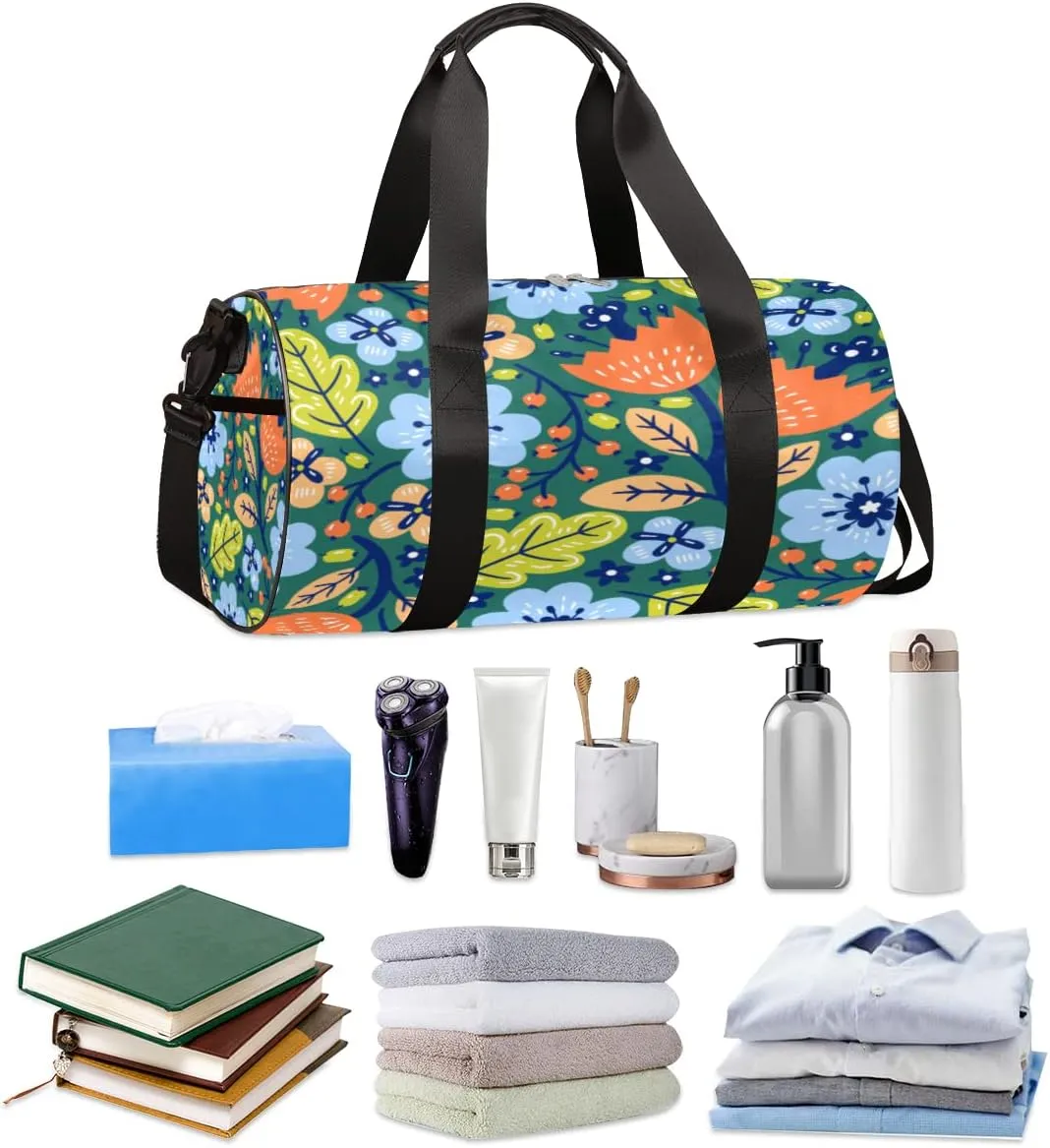 Exotic Flower Gym Bag Small Gym Duffel Bags for Men Women Aesthetic Overnight Weekender Workout Bag Lightweight Sport Duffle Bag Carry On Gymbag