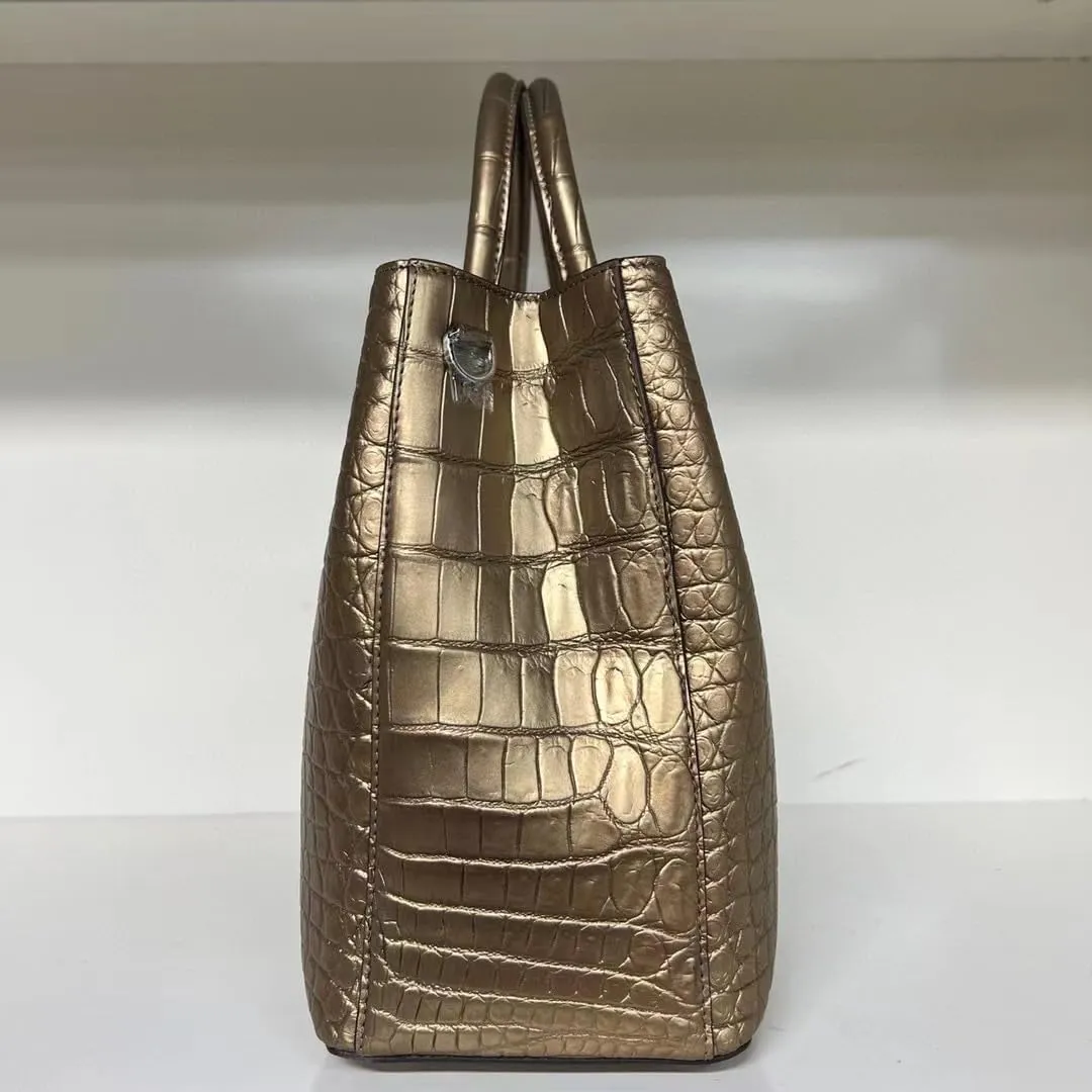 Exotic Genuine Crocodile Skin Women Handbag Authentic Alligator Leather Lady Large Shoulder Bag Female Work Purse