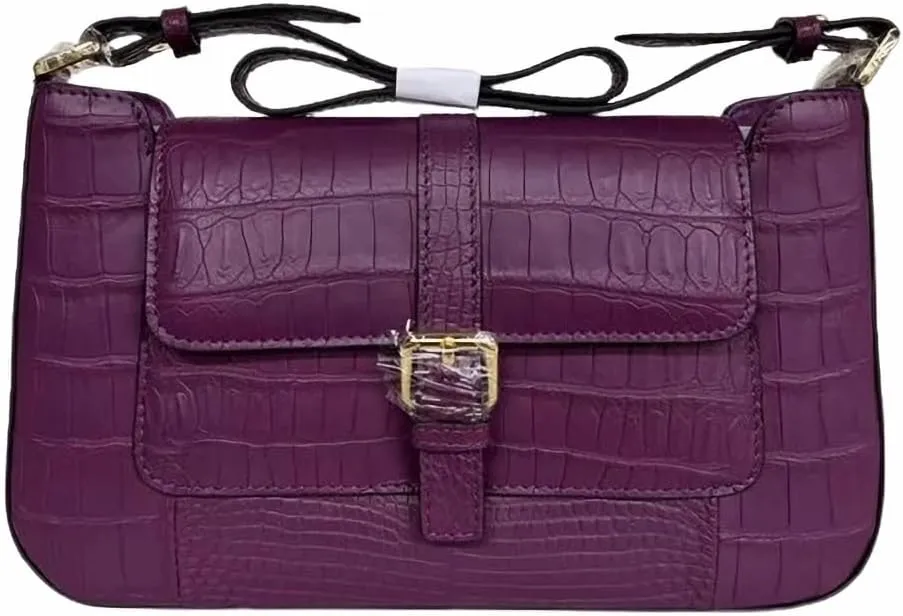 Exotic Genuine Crocodile Skin Women's Flap Purse Lady Underarm Bag Authentic Alligator Leather Female Single Shoulder Bag