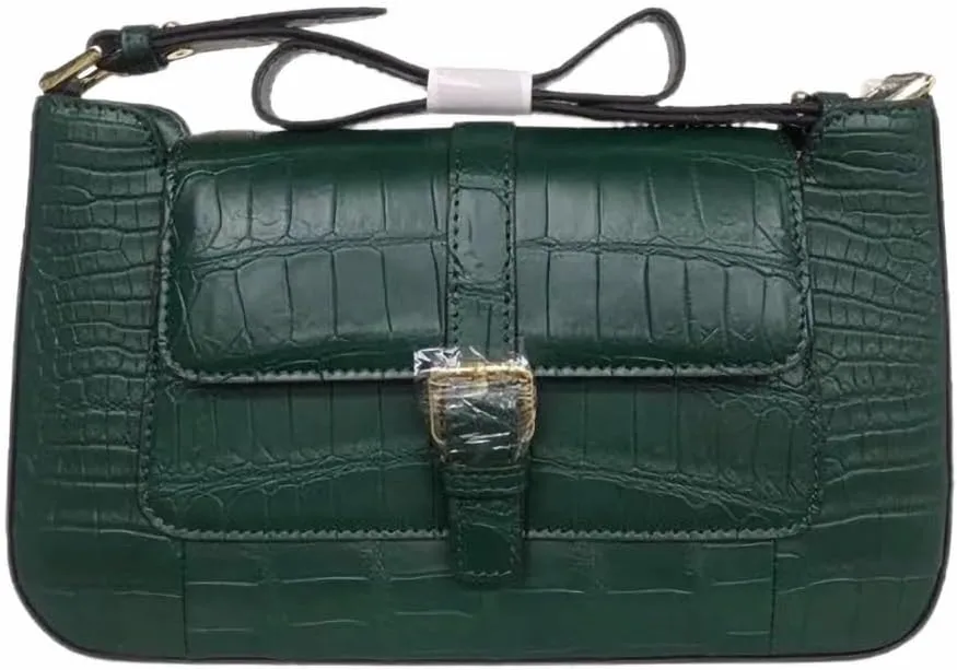 Exotic Genuine Crocodile Skin Women's Flap Purse Lady Underarm Bag Authentic Alligator Leather Female Single Shoulder Bag