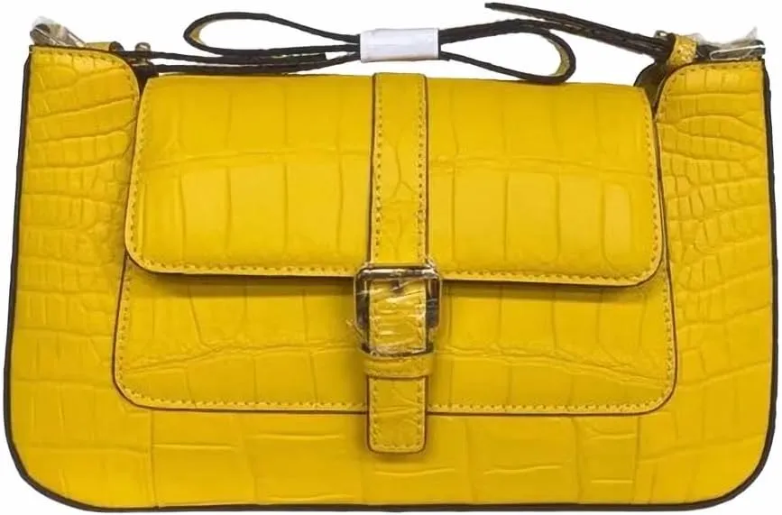 Exotic Genuine Crocodile Skin Women's Flap Purse Lady Underarm Bag Authentic Alligator Leather Female Single Shoulder Bag
