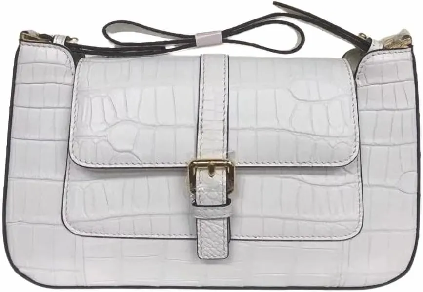 Exotic Genuine Crocodile Skin Women's Flap Purse Lady Underarm Bag Authentic Alligator Leather Female Single Shoulder Bag