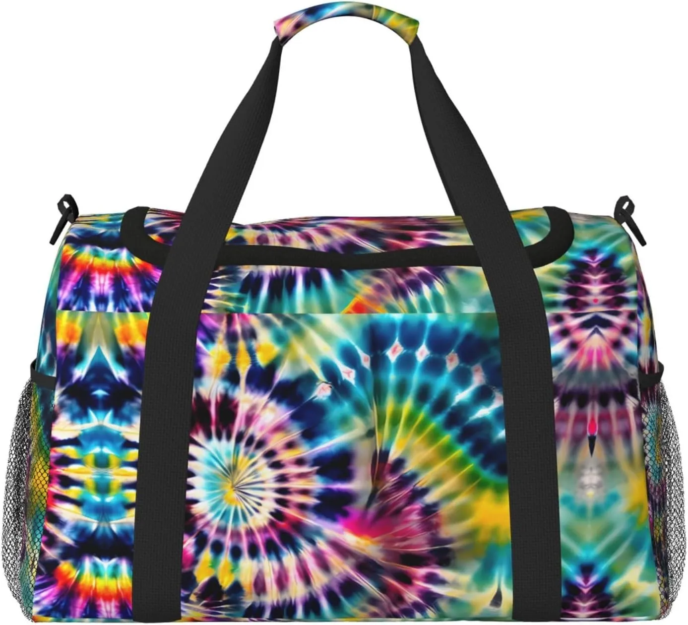 Exotic Tribe Tie Dye Style print Large Canvas Travel Duffel Bag Weekender Bags for Women Overnight Bag Carry On Tote Bag