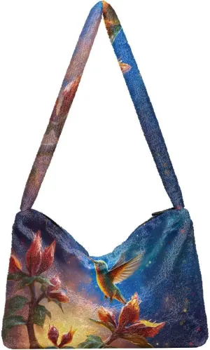 Exotic Tropical Vrctor Hawaiian Plants Shoulder Bag, Plush Hand Bag, Autumn Handbags
