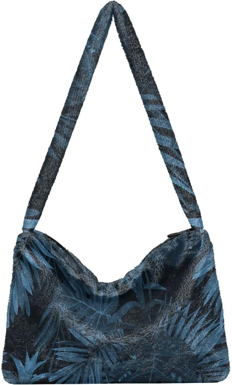 Exotic Tropical Vrctor Hawaiian Plants Shoulder Bag, Plush Hand Bag, Autumn Handbags