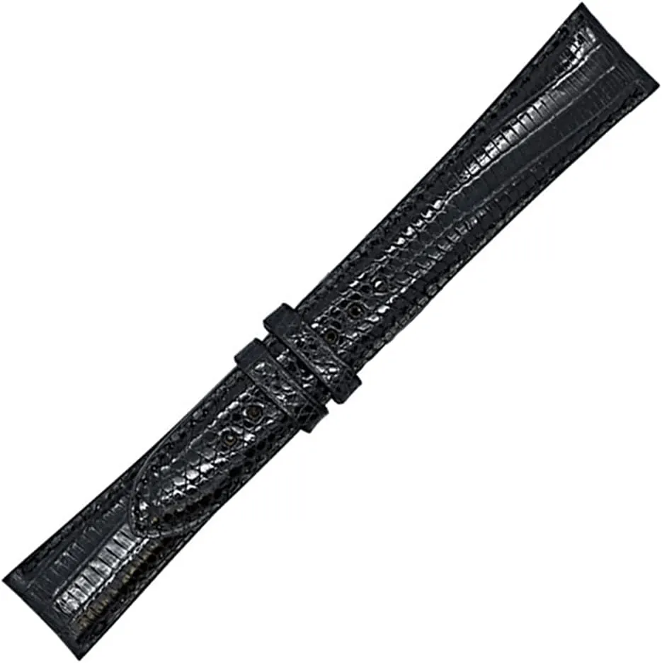 Exotic Watch Band Lizard Watch Strap with Hand-Painted Edges | Watch Band with 2 Interchangeable Silver And Gold Buckles & Complementary Spring Bars