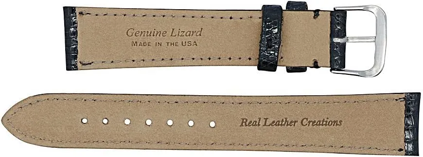 Exotic Watch Band Lizard Watch Strap with Hand-Painted Edges | Watch Band with 2 Interchangeable Silver And Gold Buckles & Complementary Spring Bars