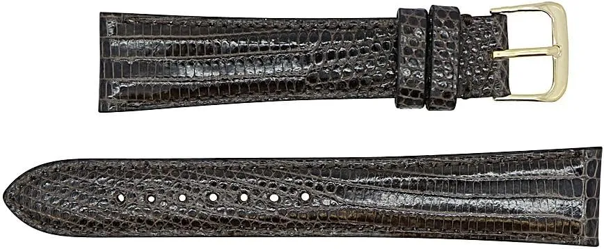 Exotic Watch Band Lizard Watch Strap with Hand-Painted Edges | Watch Band with 2 Interchangeable Silver And Gold Buckles & Complementary Spring Bars