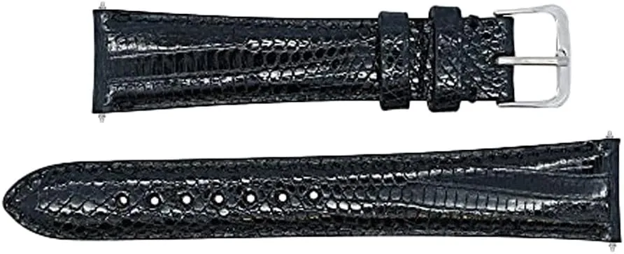 Exotic Watch Band Lizard Watch Strap with Hand-Painted Edges | Watch Band with 2 Interchangeable Silver And Gold Buckles & Complementary Spring Bars