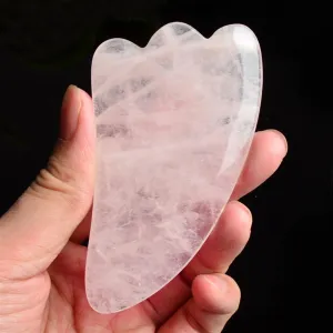 Face Massager Gua Sha Rose Quartz Jade Guasha Stone for Chin Neck Face Lifting Wrinkle Remover Skin Detox Beauty Care 1Pcs (Color : Triangle)