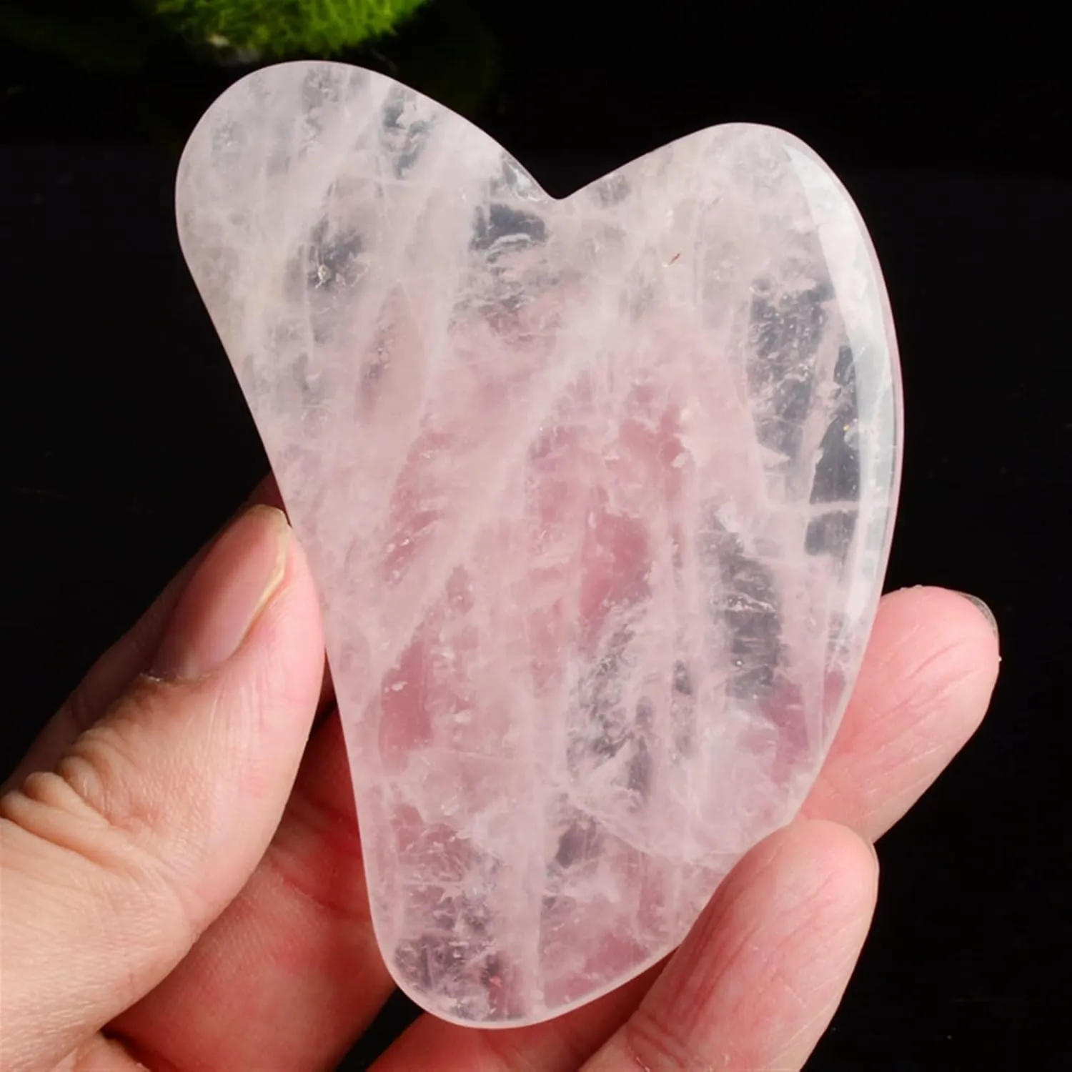 Face Massager Gua Sha Rose Quartz Jade Guasha Stone for Chin Neck Face Lifting Wrinkle Remover Skin Detox Beauty Care 1Pcs (Color : Triangle)