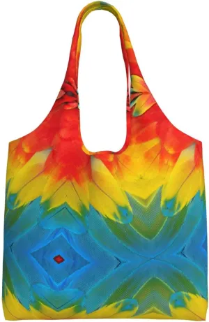 Fantastic Parrot Feather print Women Shoulder Canvas Tote Handbag Work Bag for Women Lady Casual Tote's Handbag