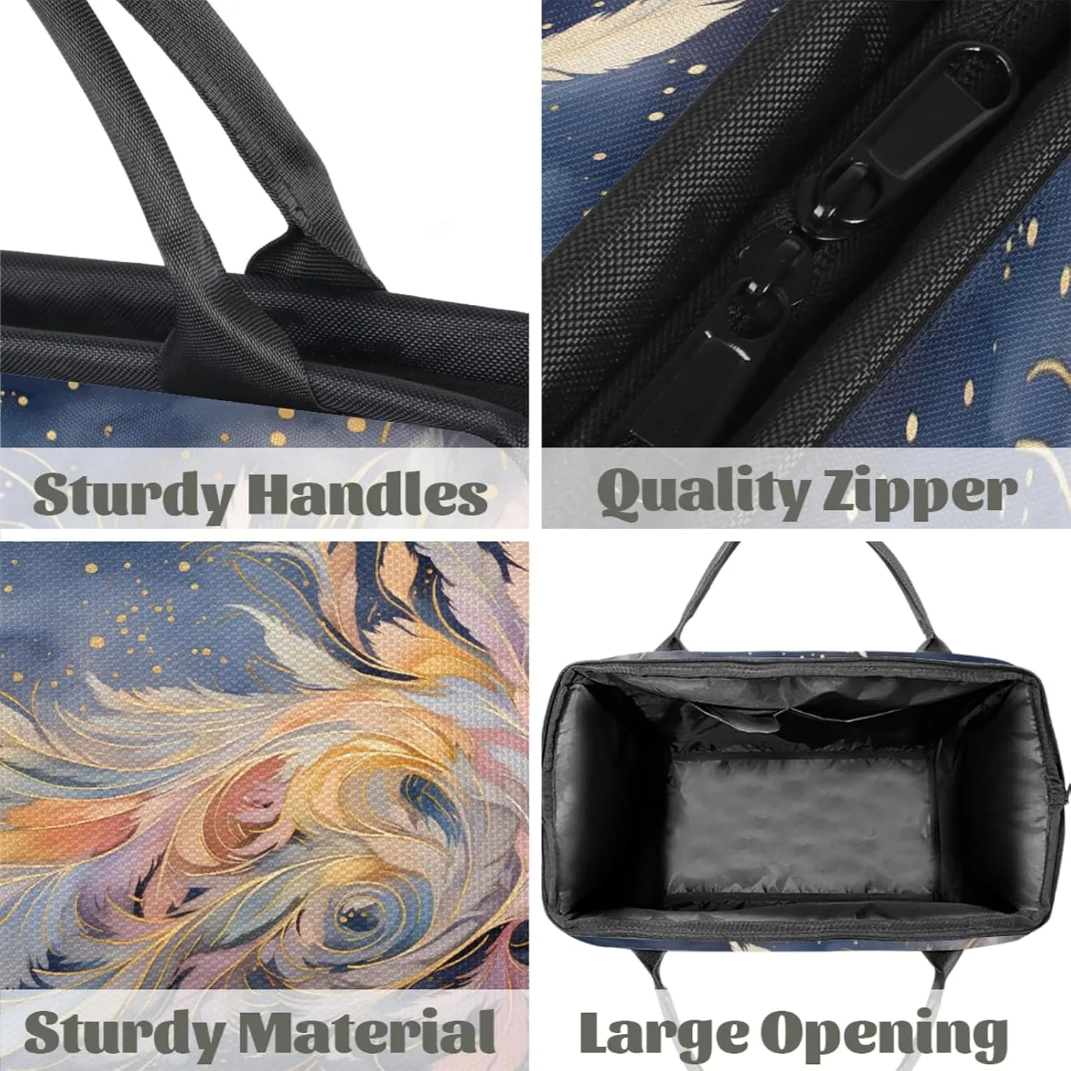 Fantasy Feather Colorful Large Travel Duffel Bag Gym Tote Bag for Women Men Waterproof Weekend Overnight Bag Carry On Tote Luggage with Pocket Personal Item Bags Sports Bag fit Travel Sports Gym Yoga