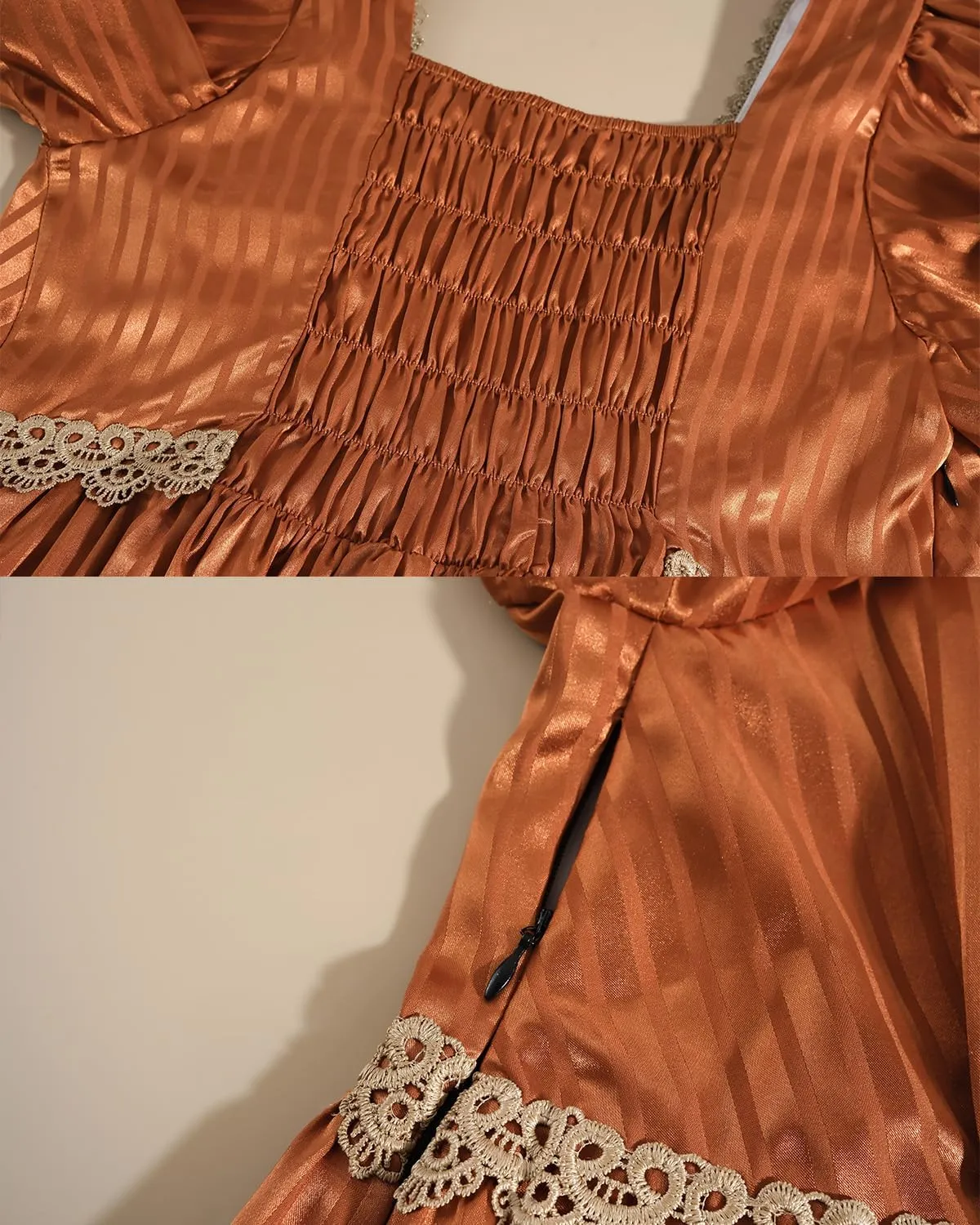 FCCAM Regency Dresses for Women Empire Waist 1800s Victorian Dress Ball Gown with Shawl