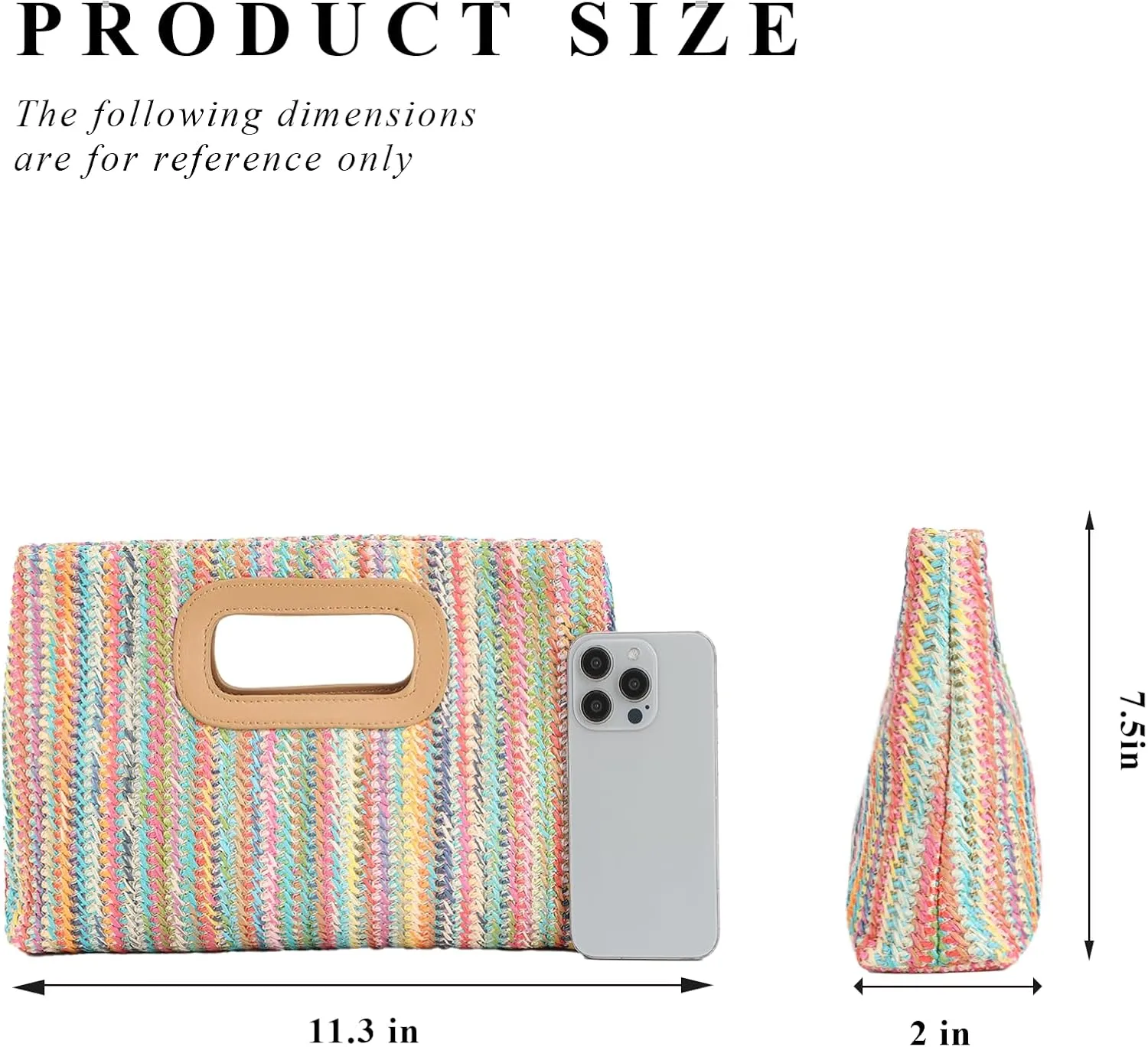 Fecialy Straw Clutch Top Handle Clutch Handbags for Women Raffia Evening Bag Woven Beach Summer Bag Crossbody Purse