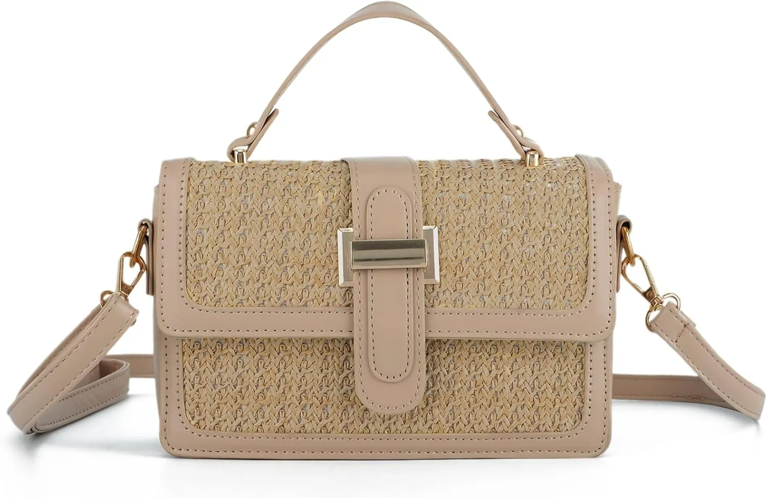 Fecialy Straw Purses for Women Straw Crossbody Bags Beach Handbag Summer Raffia Purses Woven Shoulder Clutch Bag