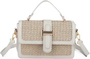 Fecialy Straw Purses for Women Straw Crossbody Bags Beach Handbag Summer Raffia Purses Woven Shoulder Clutch Bag
