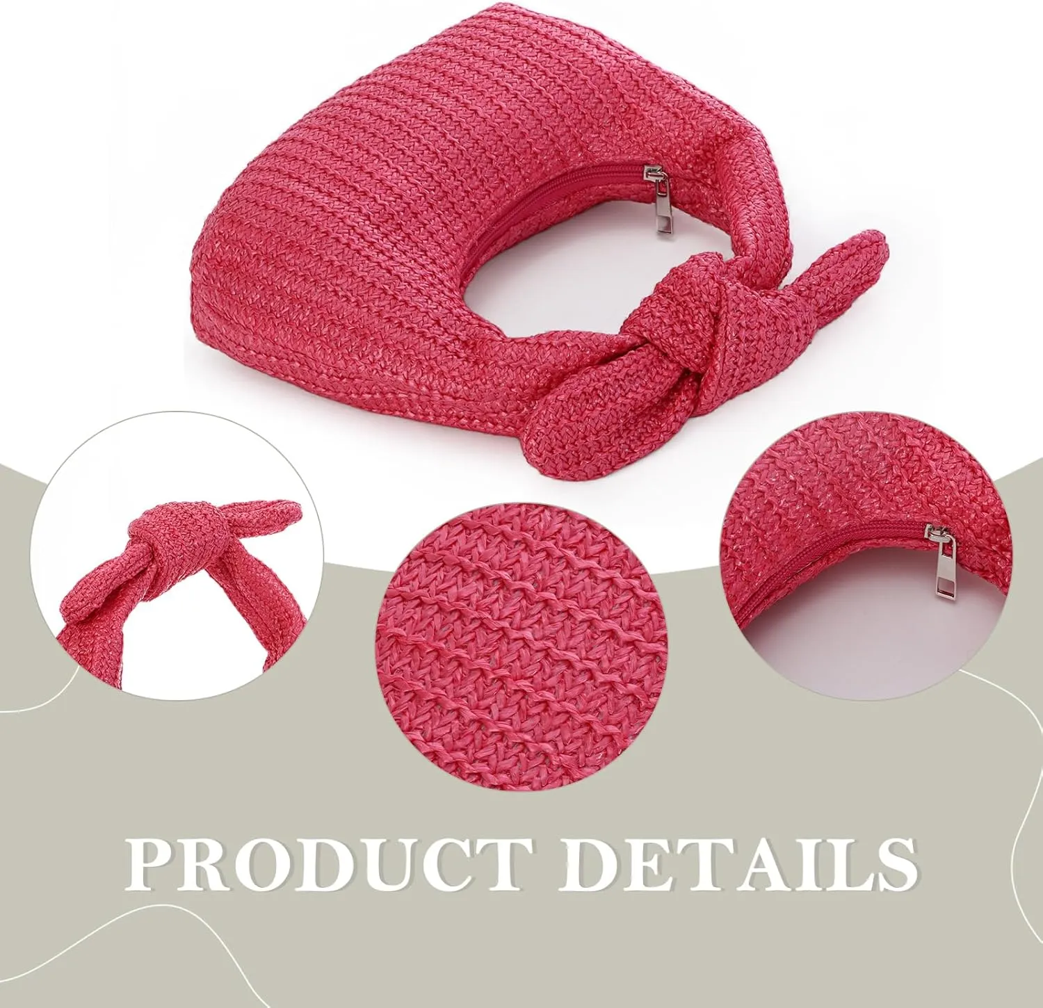 Fecialy Women Bow Purse Straw Summer Clutch Bag Beach Woven Handbags Vacation Tote Formal Party Wedding 2024 New