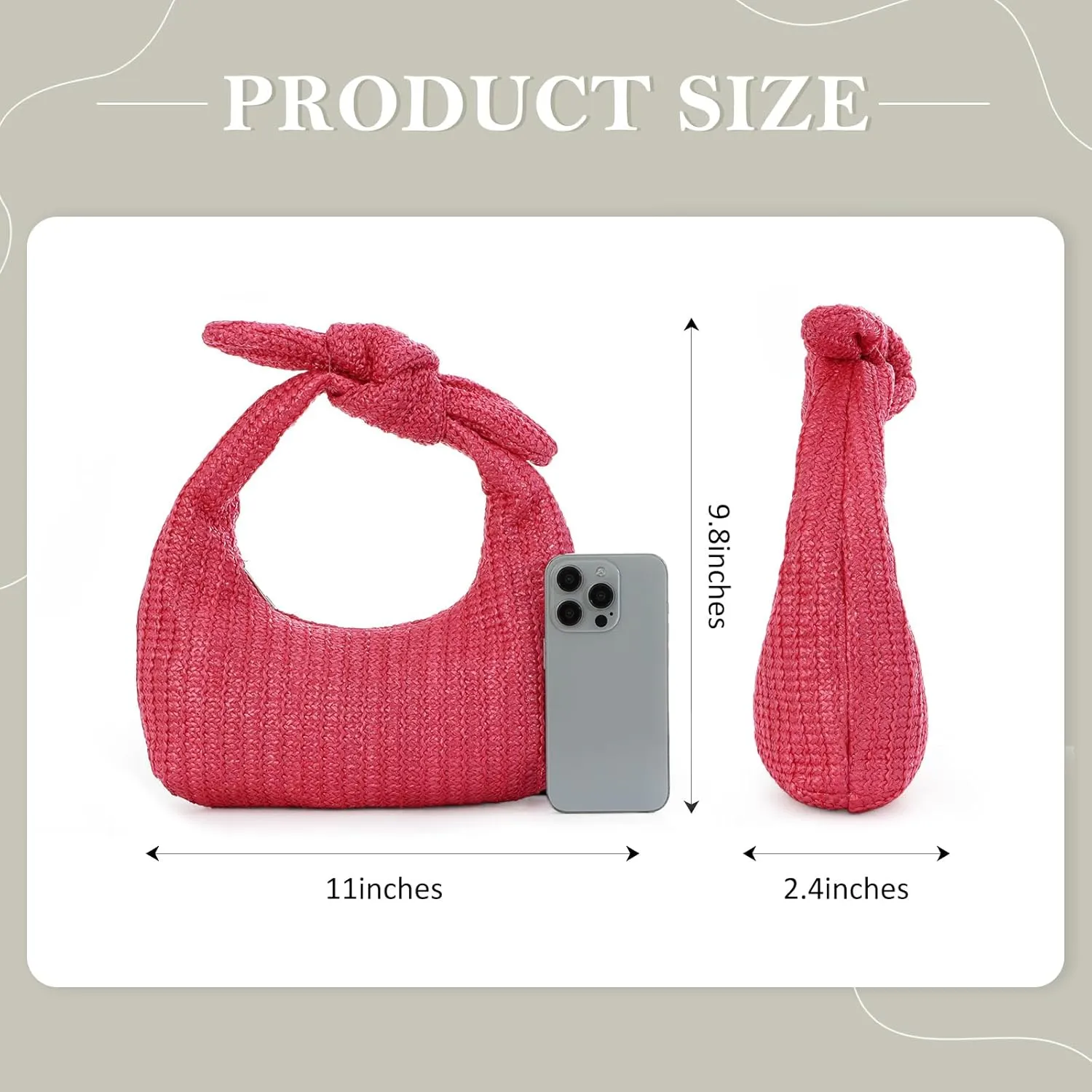 Fecialy Women Bow Purse Straw Summer Clutch Bag Beach Woven Handbags Vacation Tote Formal Party Wedding 2024 New